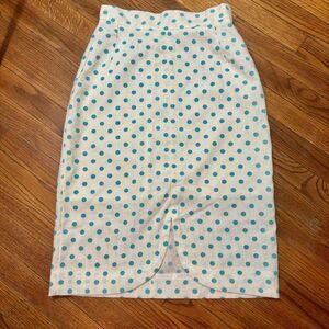 Vintage Paige Skirt with Turquoise Polka Dots – Size 12 (Fits Size 2)